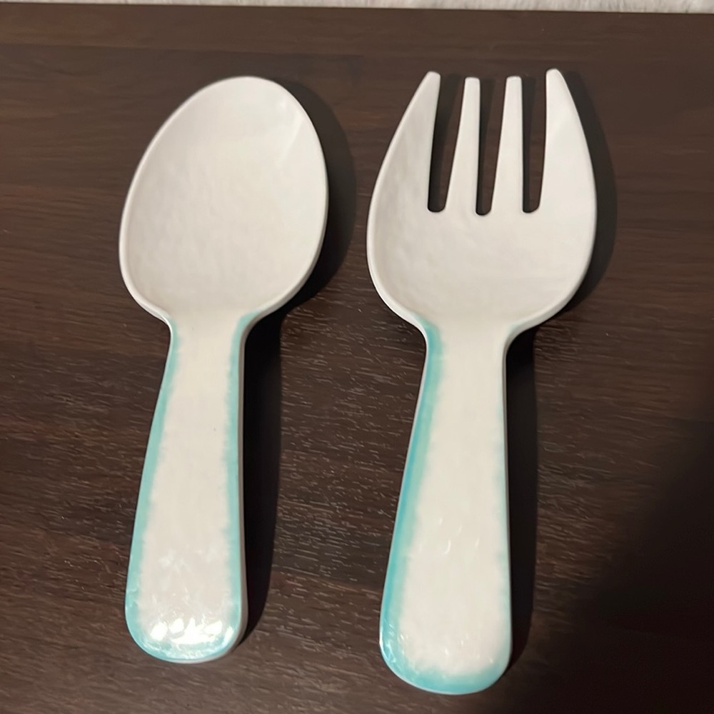 Laurie Gates Melamine Serving spoon and fork